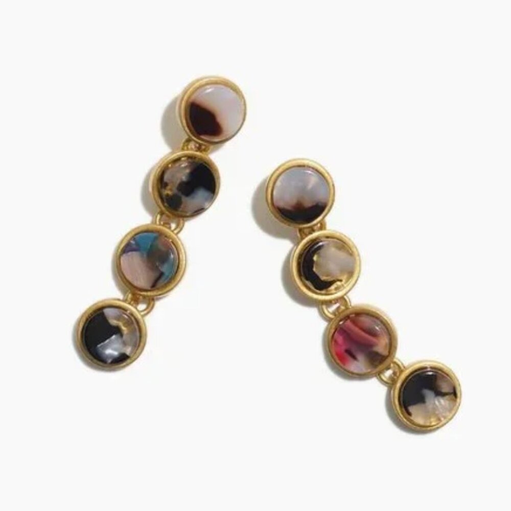 Madewell Gold-Tone Drop Earrings with Multicolor Resin Discs